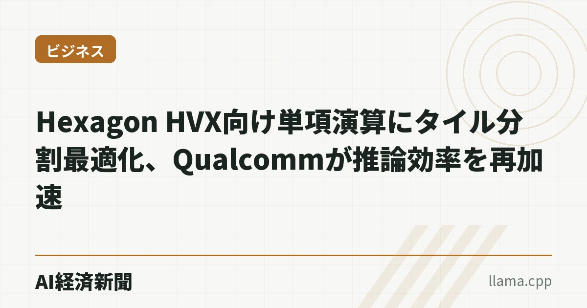 Hexagon HVX向け単項演算にタイル分割最適化、Qualcommが推論効率を再加速