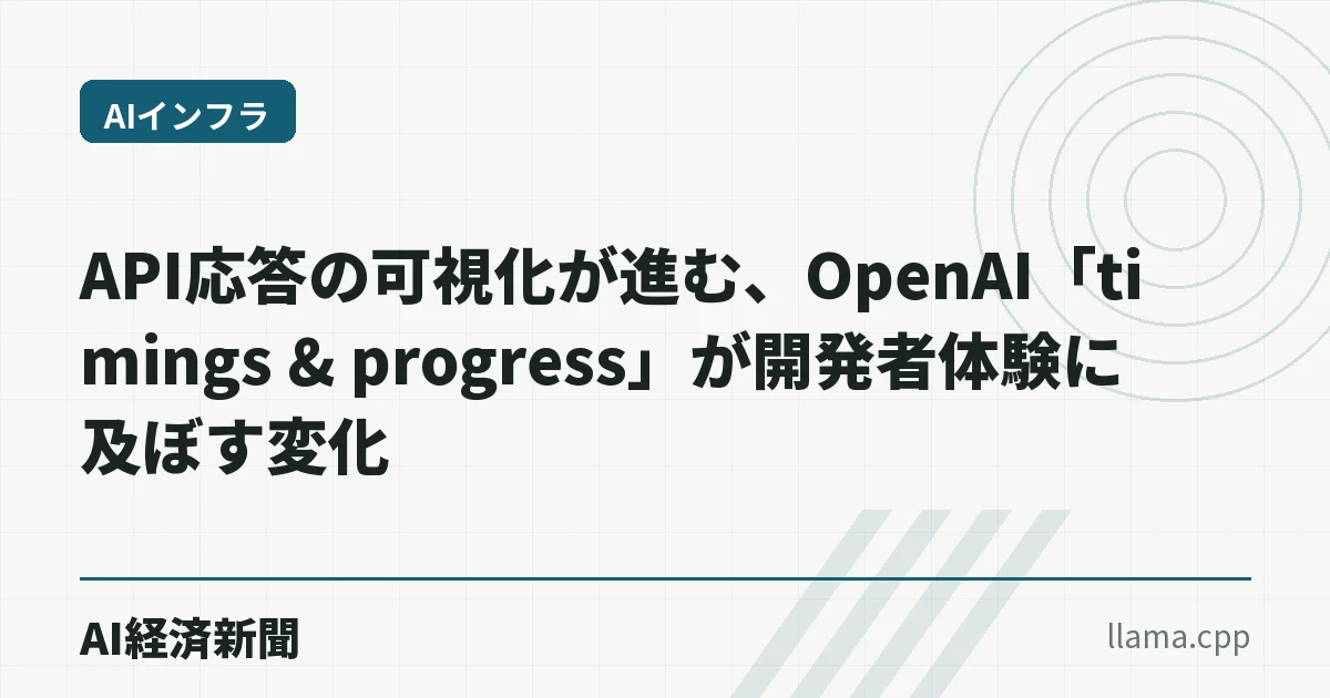 API応答の可視化が進む、OpenAI「timings & progress」が開発者体験に及ぼす変化
